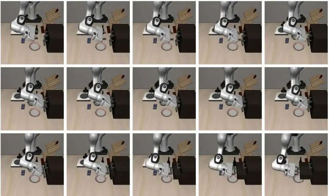 LIBERO-Goal 上的 MetaVLA 执行序列示例