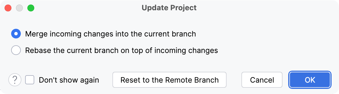 Update Project 弹窗