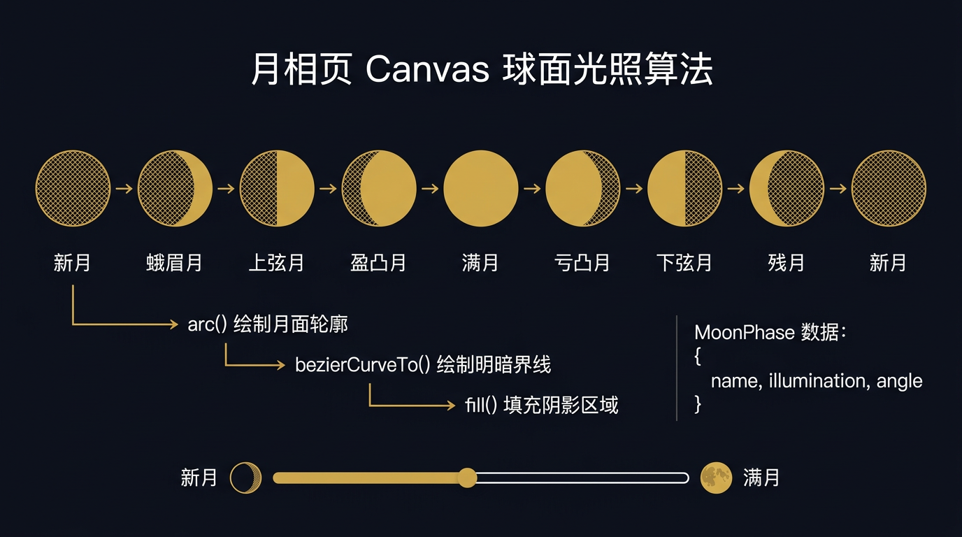 月相页Canvas球面光照算法