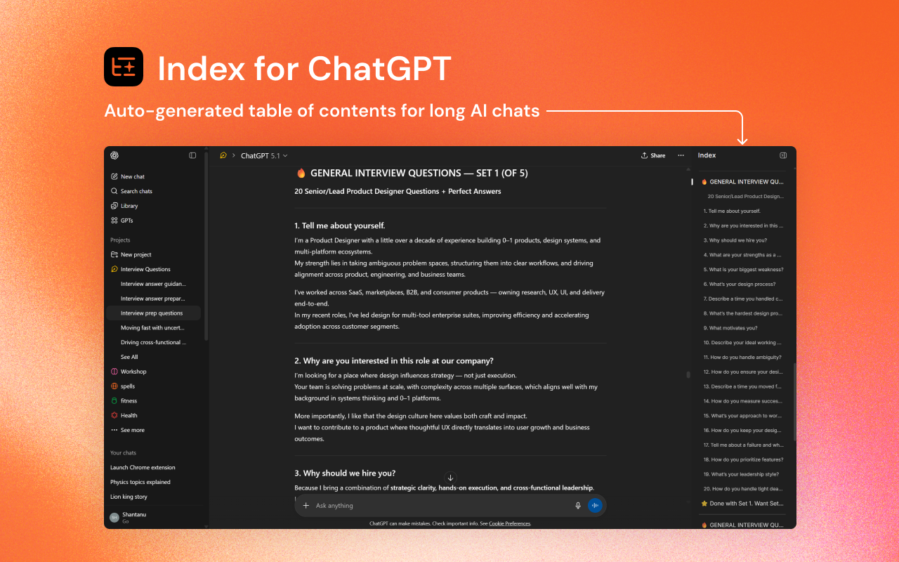 Index for ChatGPT