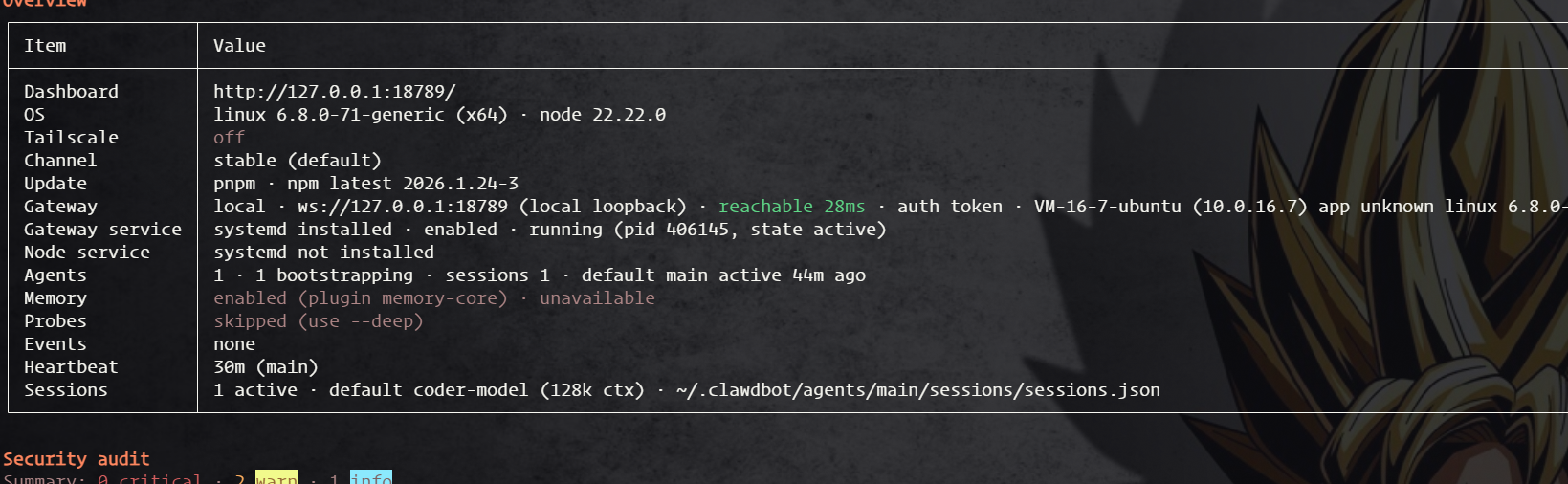 Openclaw (原 Clawdbot) 服务状态检查 - AI 助手运行中