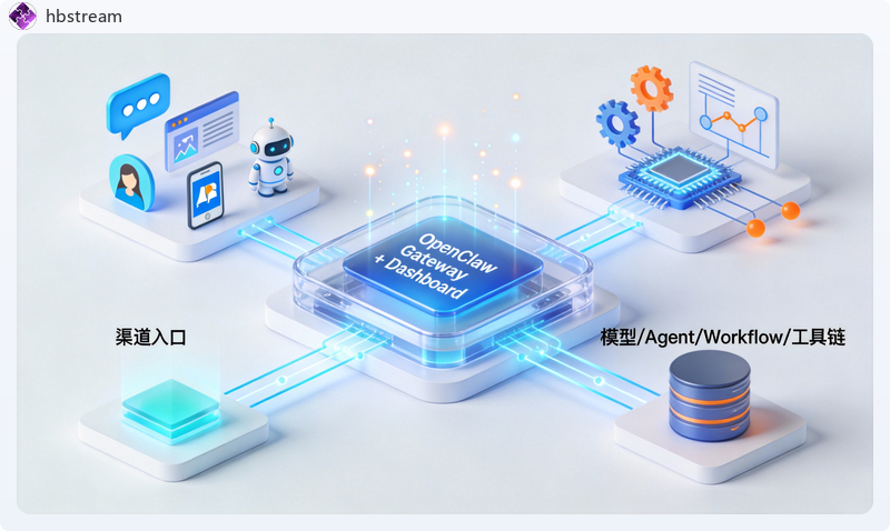 OpenClaw 概念与组件关系图（带关系标注）