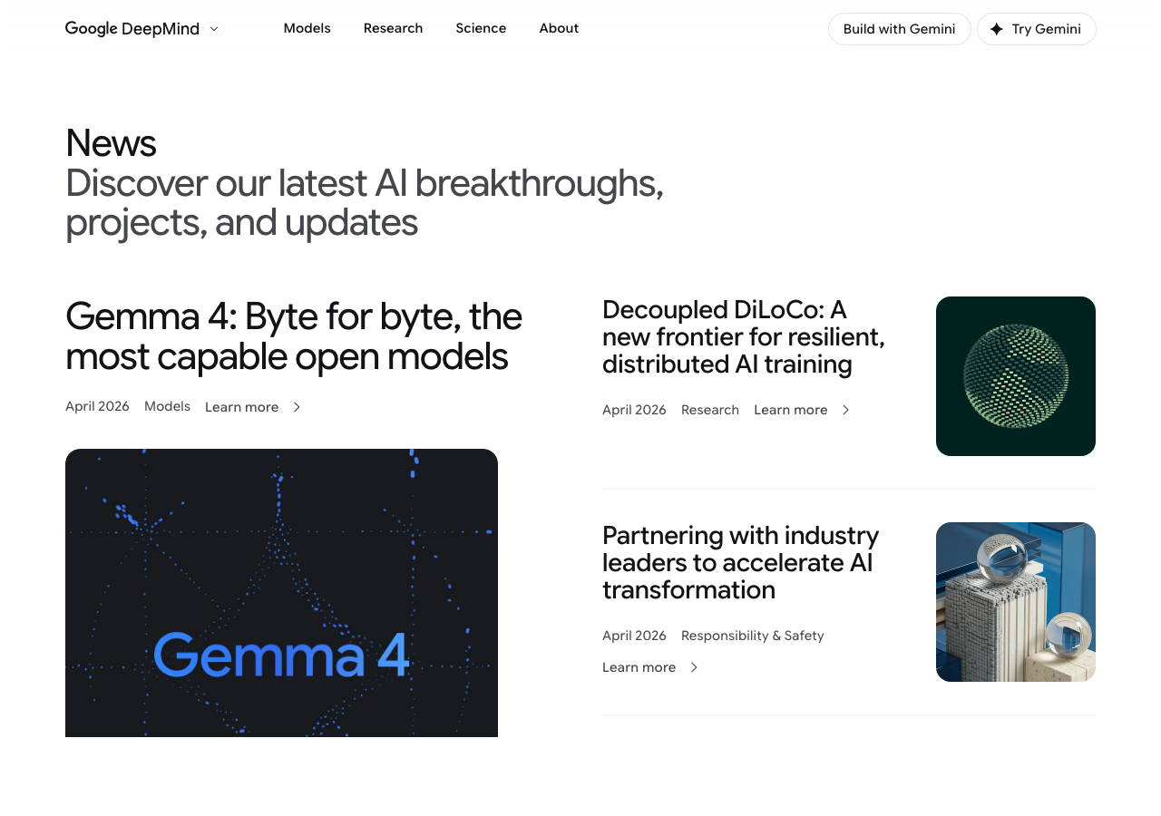 Google DeepMind Blog 截图