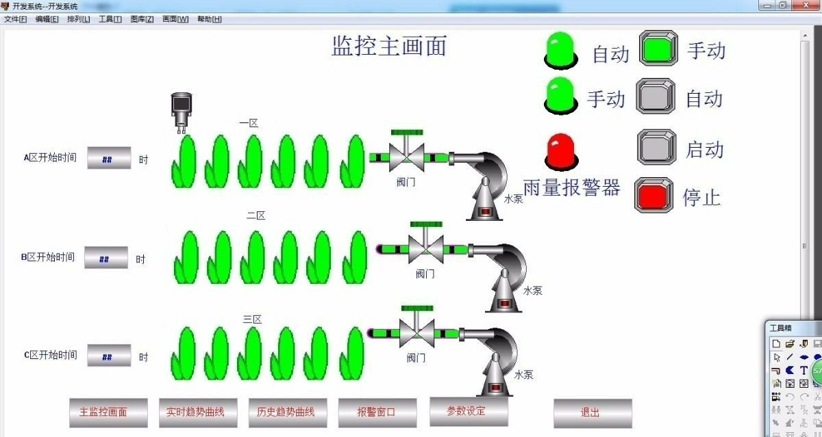 No.393 三菱PLC组态王组态画面：基于PLC的喷灌控制设计灌溉控制-CSDN博客