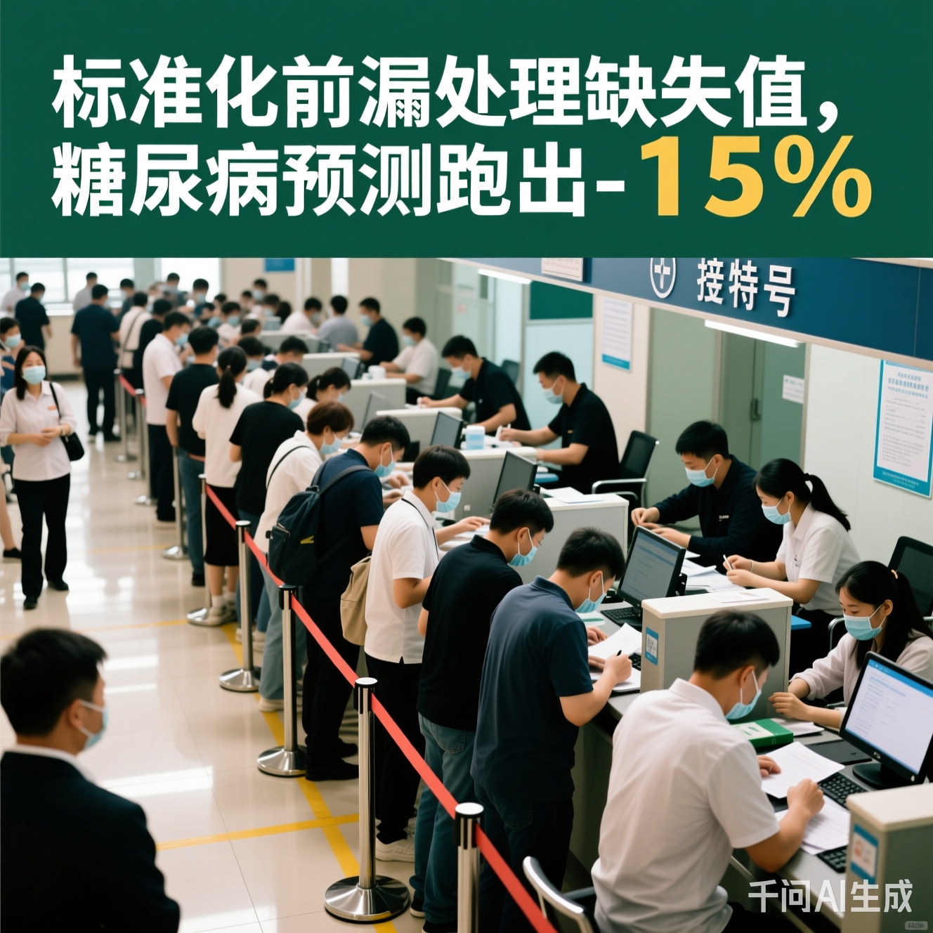 排队挂号的混乱现场