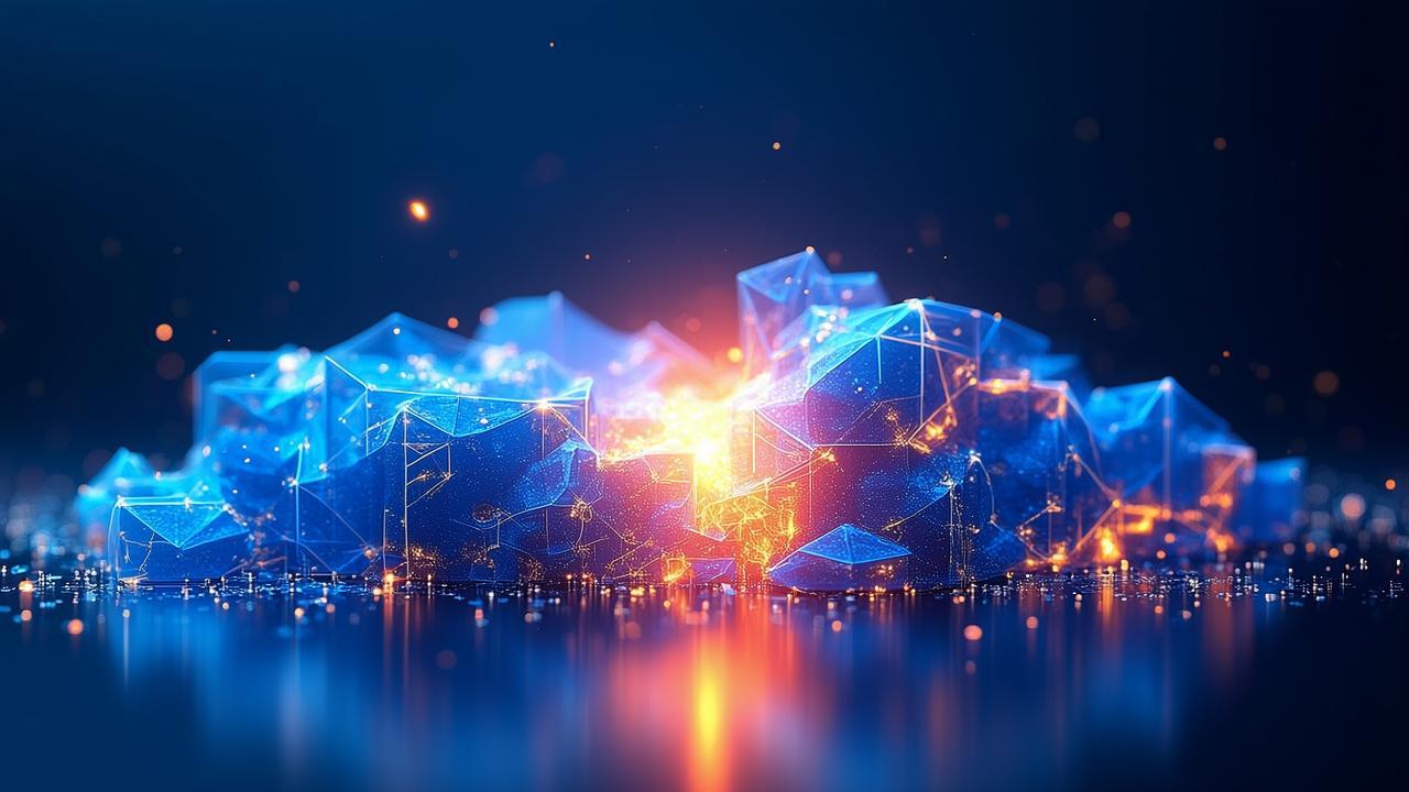 Abstract technological imagery: semi-transparent b