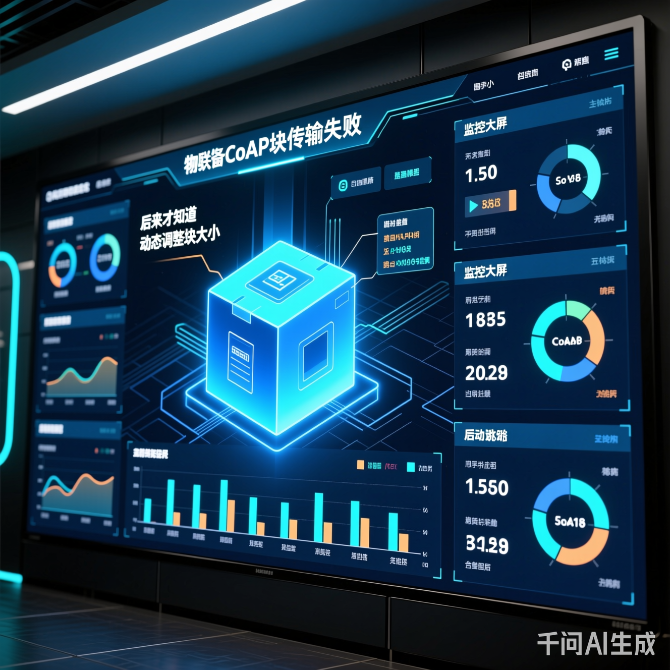 监控大屏上跳动的物联网设备状态