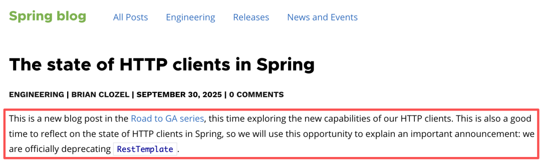 突发！Spring 宣布弃用 RestTemplate！！_spring_Java技术栈-智能体开发者社区