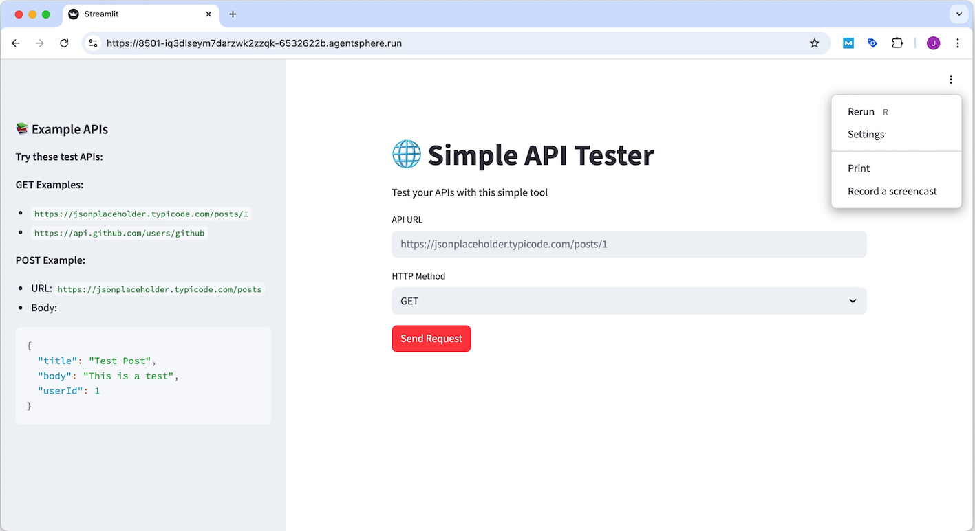 An example of API Tester