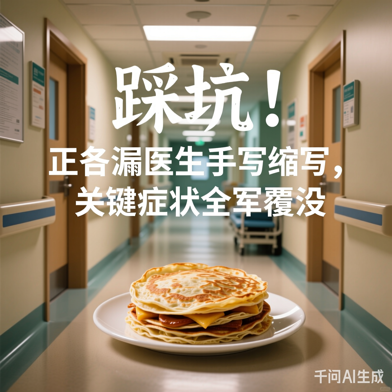 医院走廊里的煎饼果子