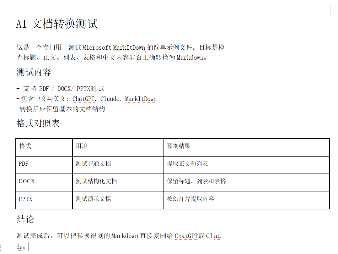 准备用来测试的文件截图