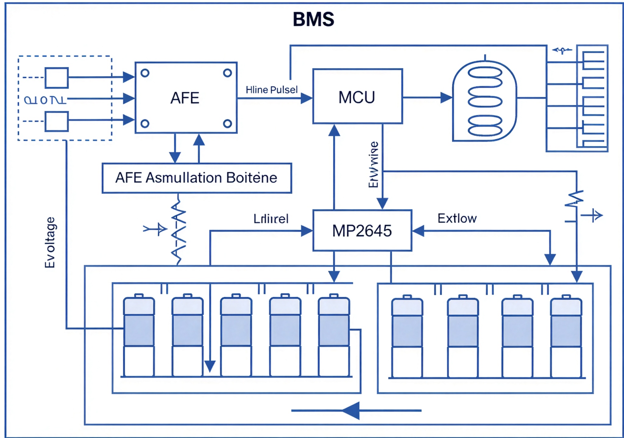 BMS系统架构：AFE+MCU+MP2645联合系统