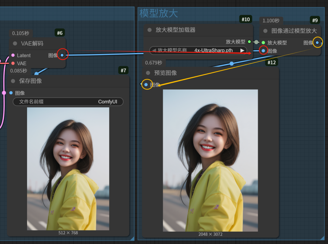4种方法,ComfyUI最强图片高清放大工作流,无损放大,细节补全 ,轻松将图片完美修复至4K8K壁纸级别!_comfyui高清修复工作流 ...