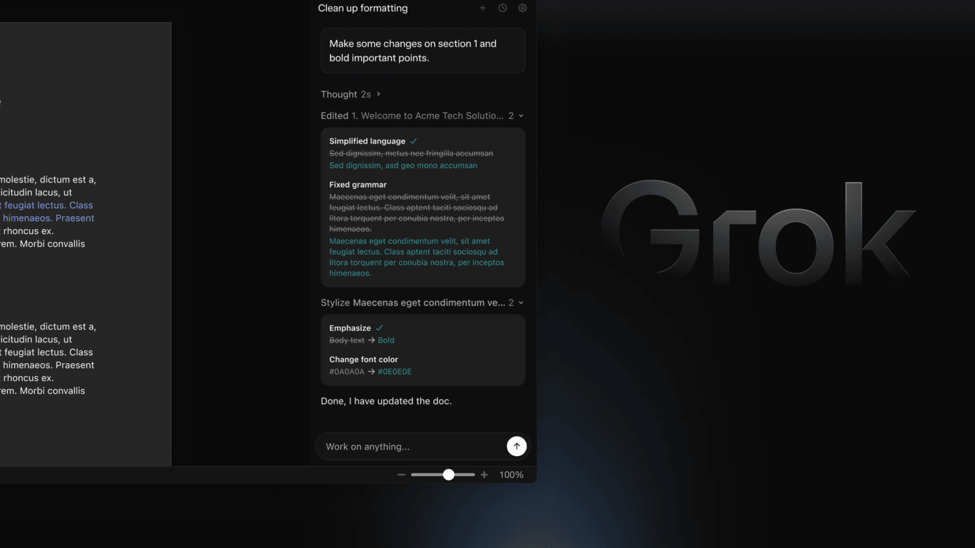 Grok by SpaceXAI for Word