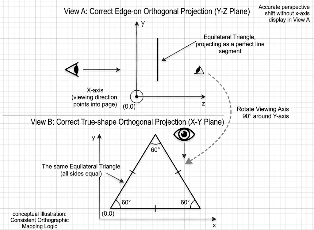 三角形不同视角三维坐标系图