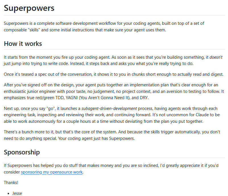 superpowers 项目介绍图