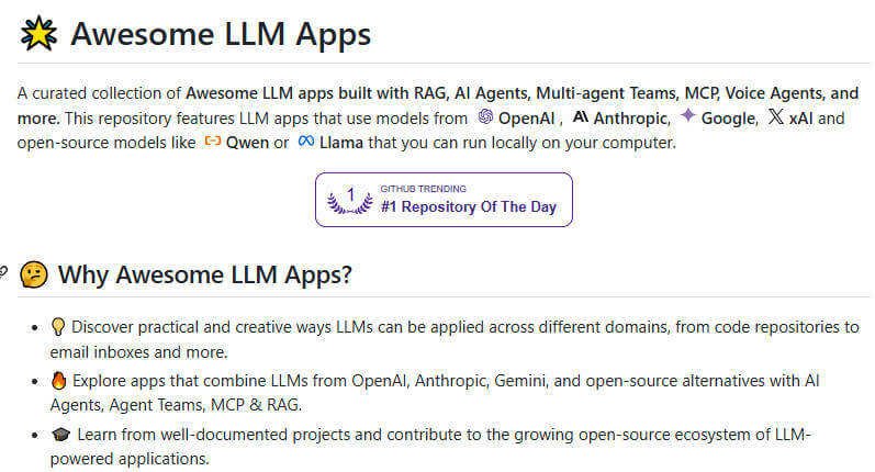 awesome-llm-apps 项目介绍图