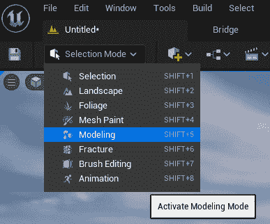 图 3.4 – 激活模型工具面板