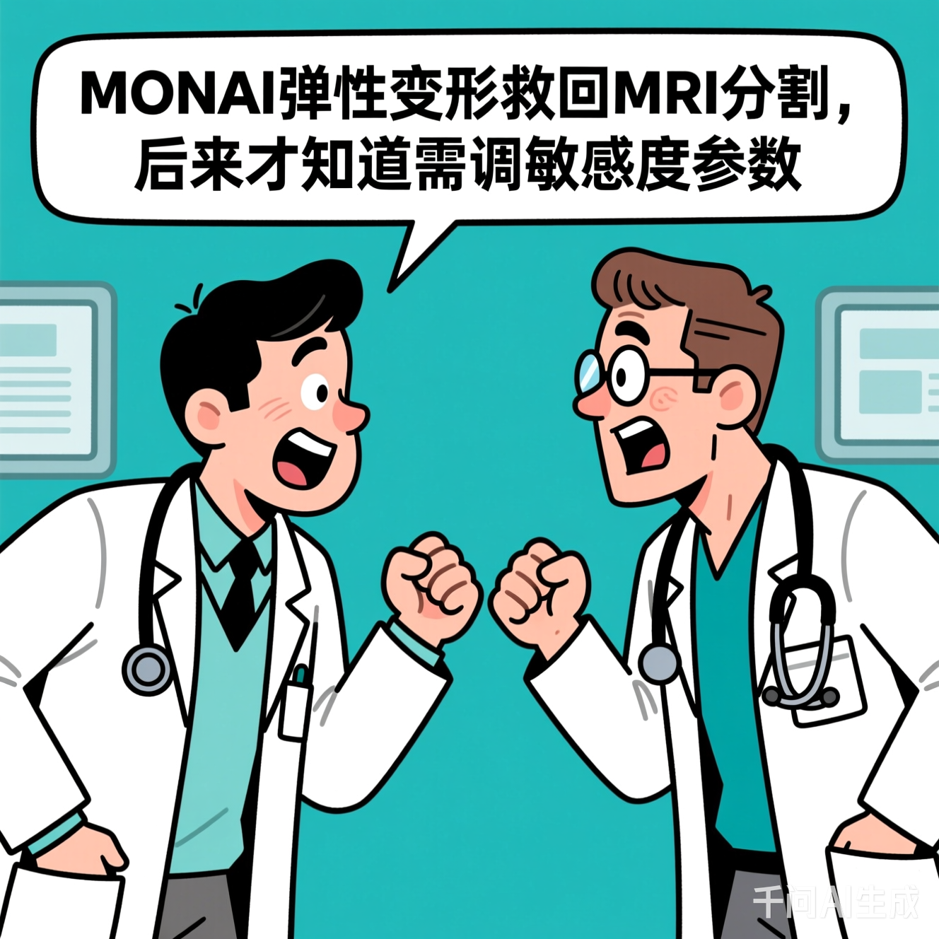 AI医生和真人医生对峙的搞笑漫画