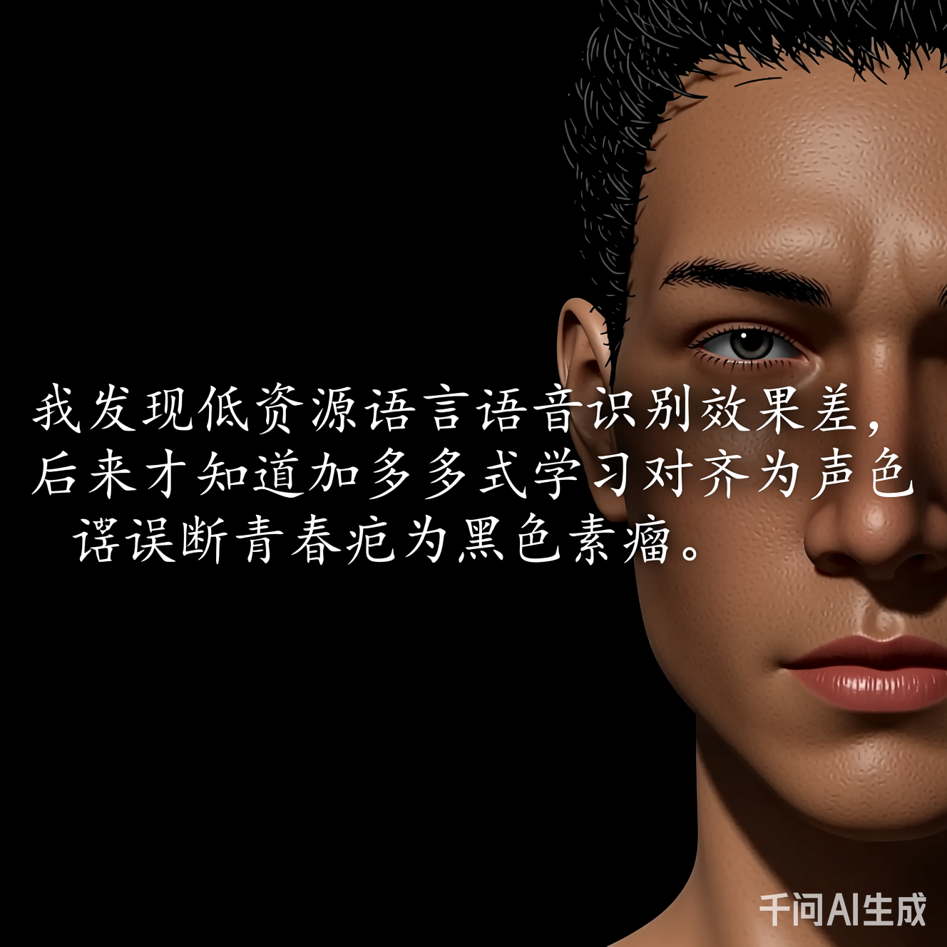 AI误诊青春痘为黑色素瘤的对比图