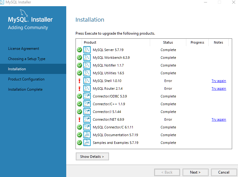 Installing MySql and working with Workbench