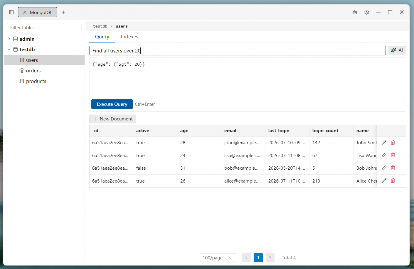 uniTerm MongoDB