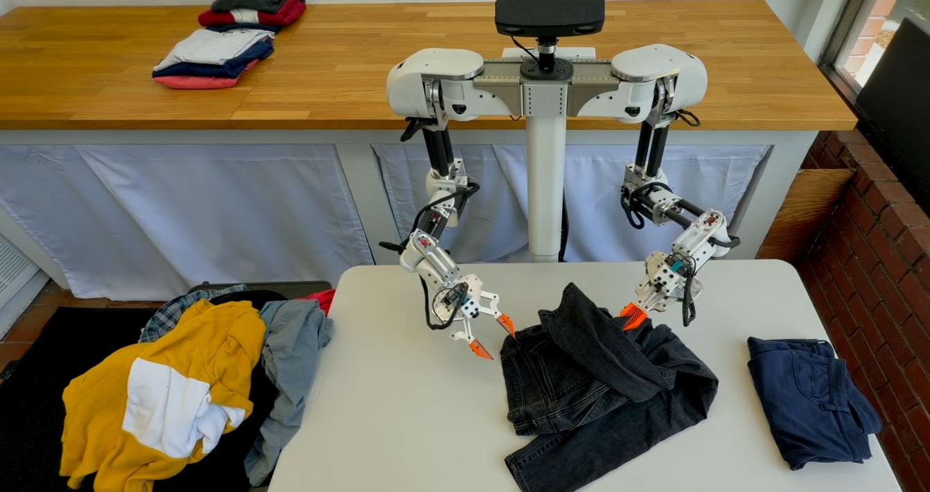 π0.6 folding laundry at Weave's customer site