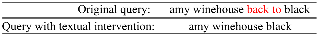 Fig. 5: A dataset example with the textual intervention of "randomly missing some words in a sentence".