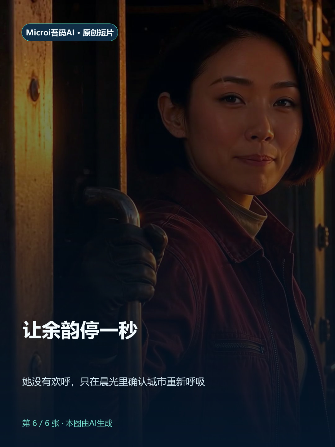 赤砂晨线图卡，成年女工程师在晨光里确认信号复亮