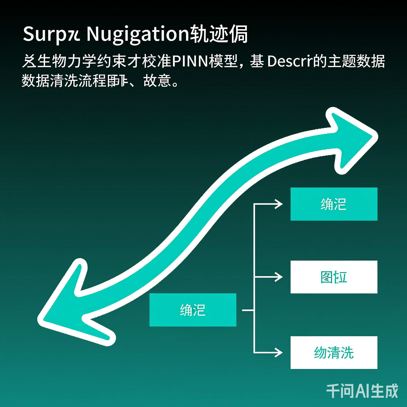 数据清洗流程图，故意把箭头画歪的示意图