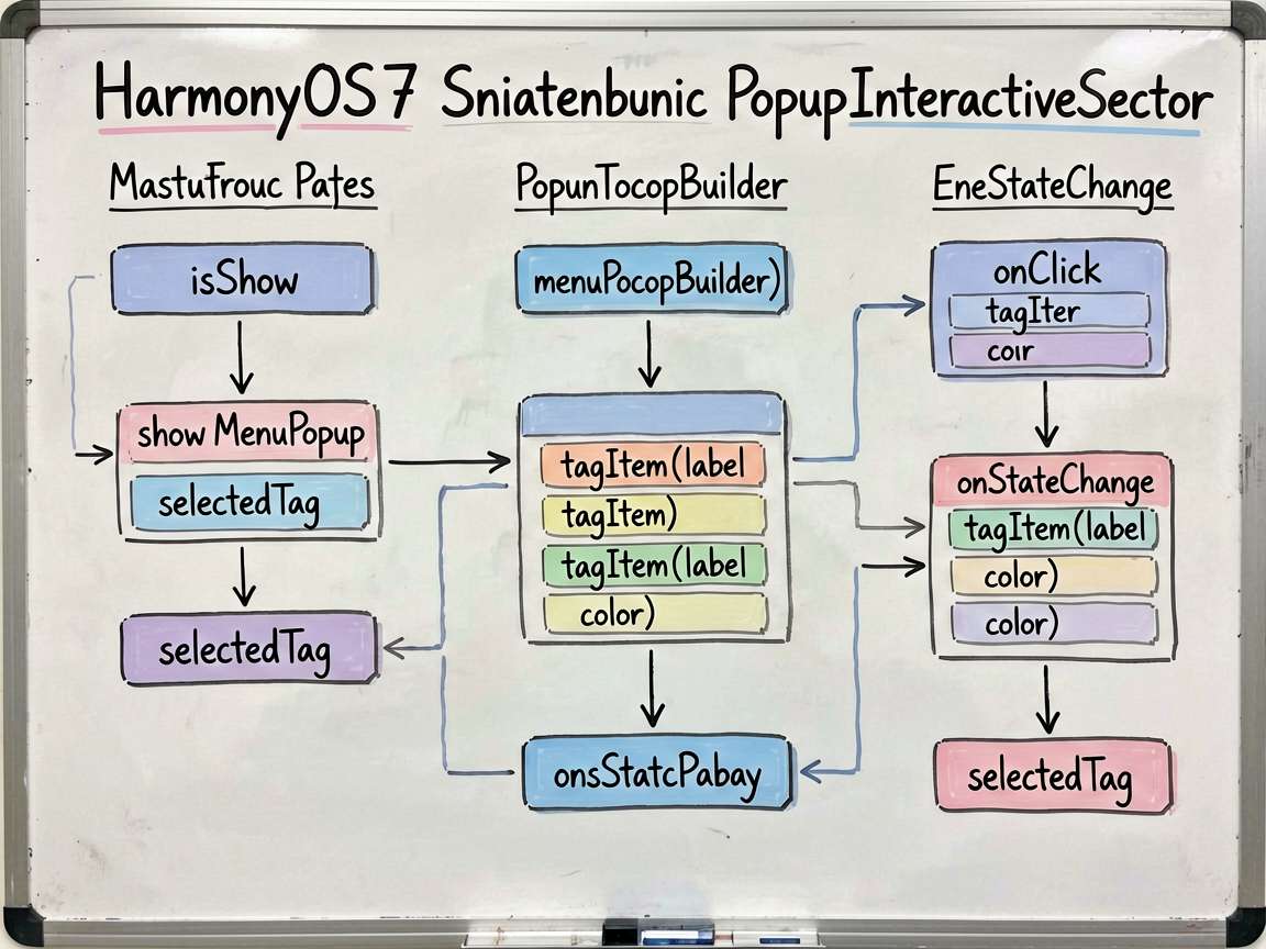 一张手绘框架图,拆解 HarmonyOS7 可交互浮层选择器 PopupInteractiveSel