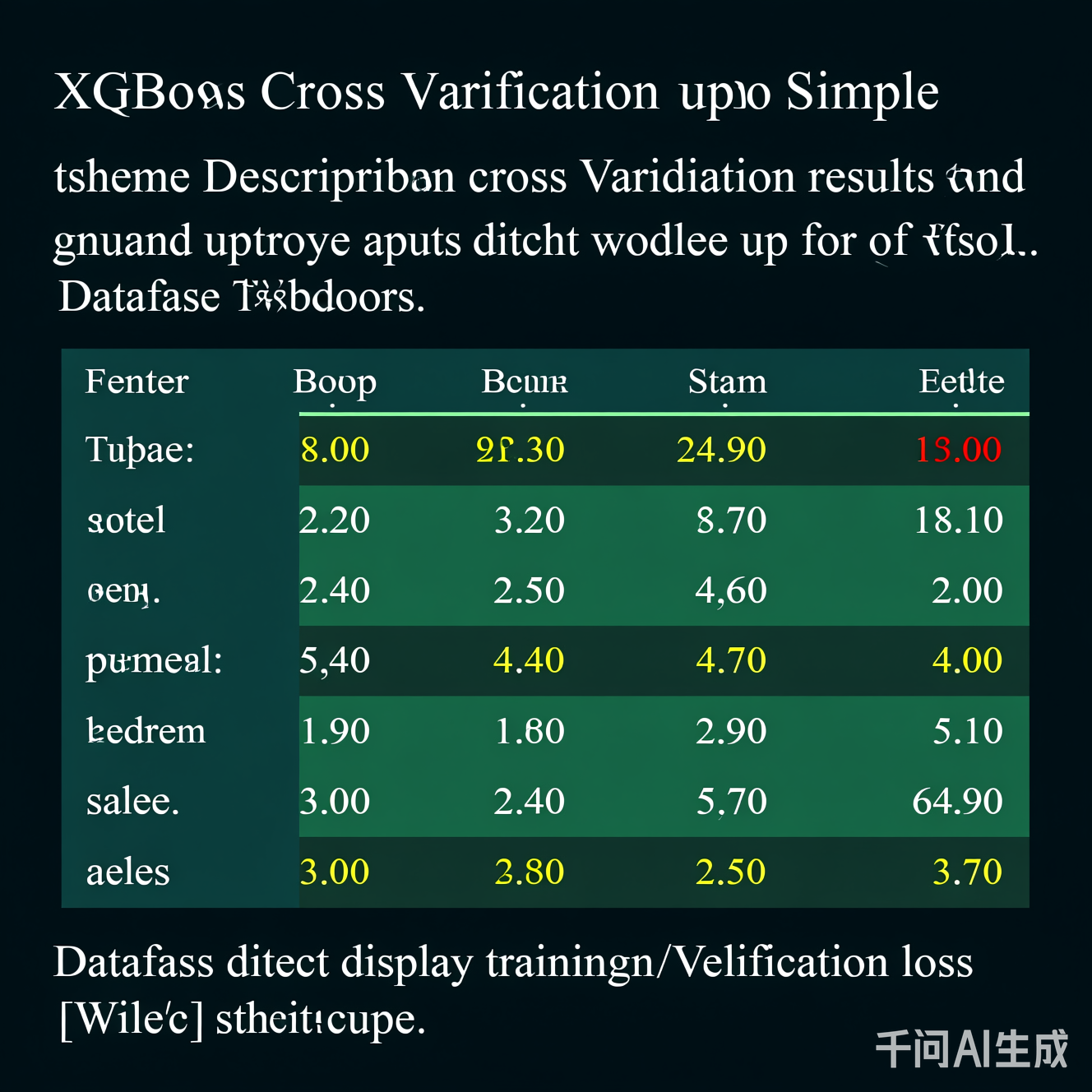 交叉验证结果输出示例：DataFrame直接显示训练/验证损失均值