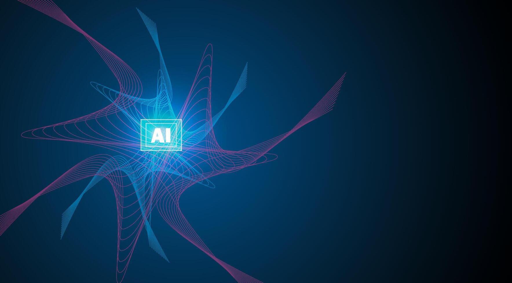 AI 神经网络抽象示意图