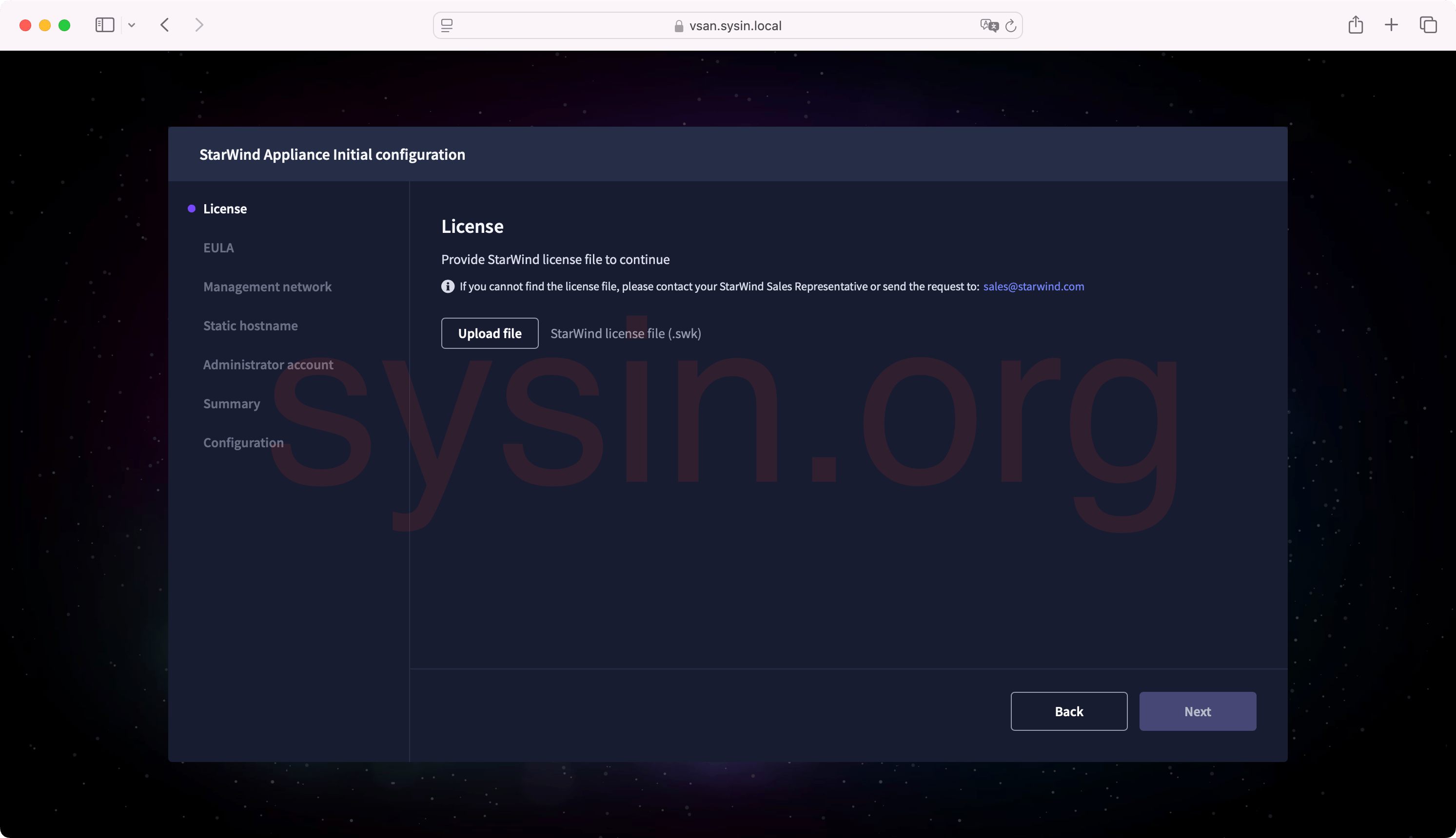 StarWind-sysin