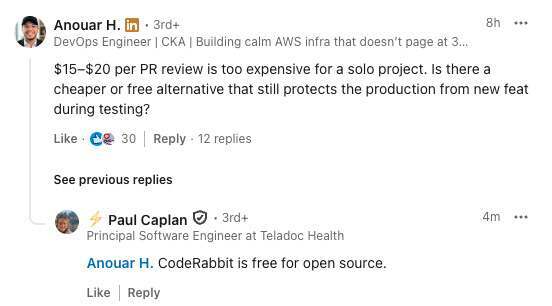 对比更便宜的替代方案 CodeRabbit