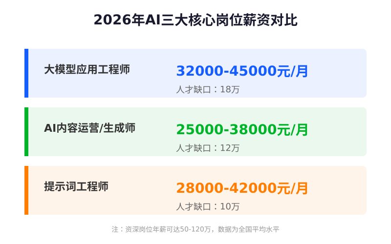 2026年AI三大核心岗位薪资对比
