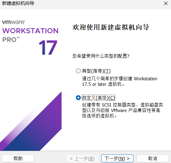 VMware 新建虚拟机向导 - 自定义配置