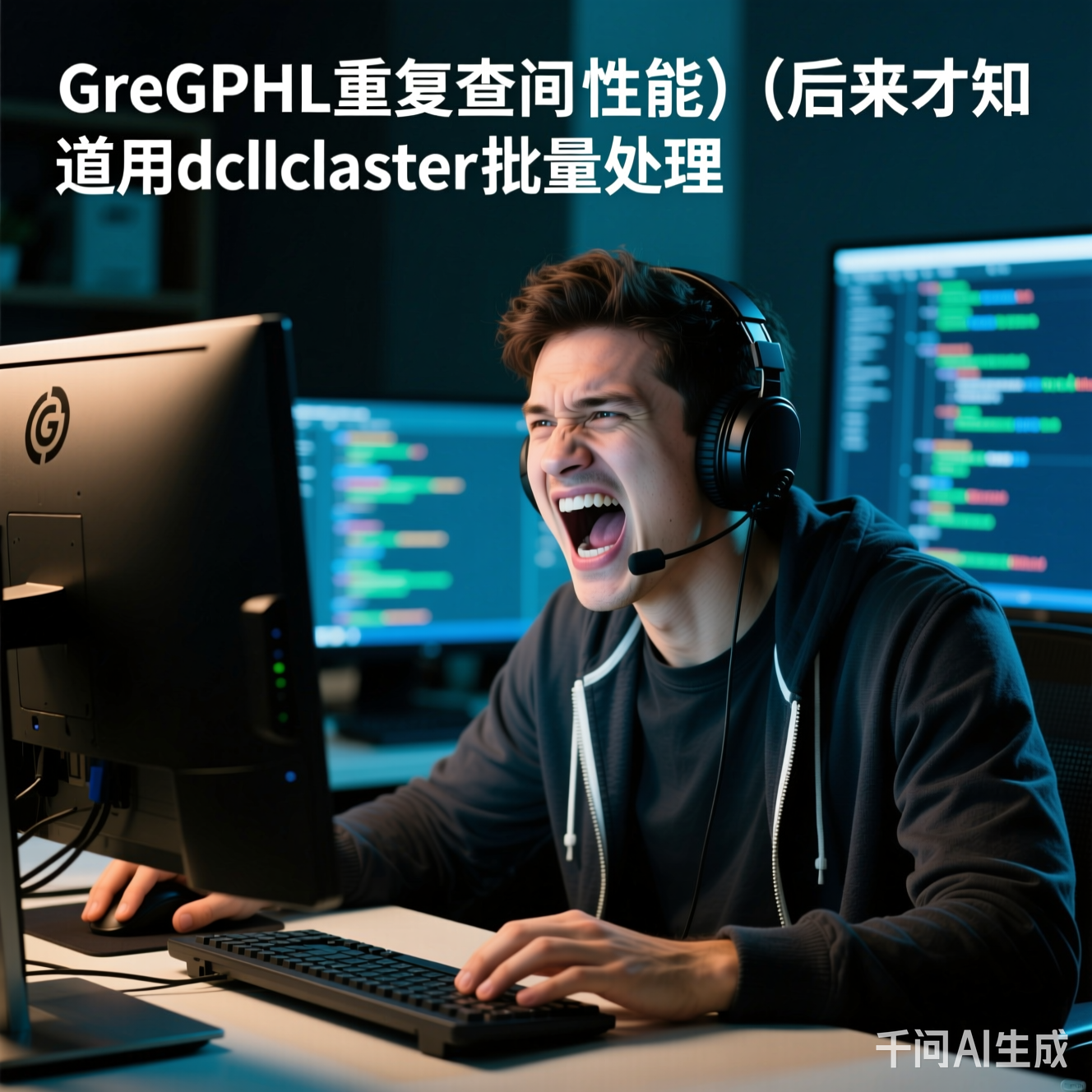 程序员对着控制台抓狂