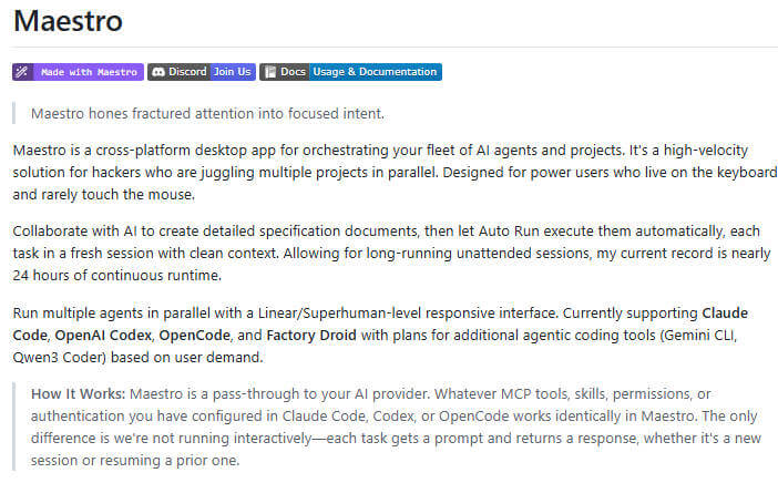 Maestro 项目介绍图