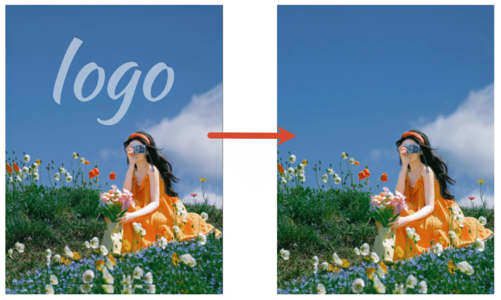 仿制图章工具去logo效果图