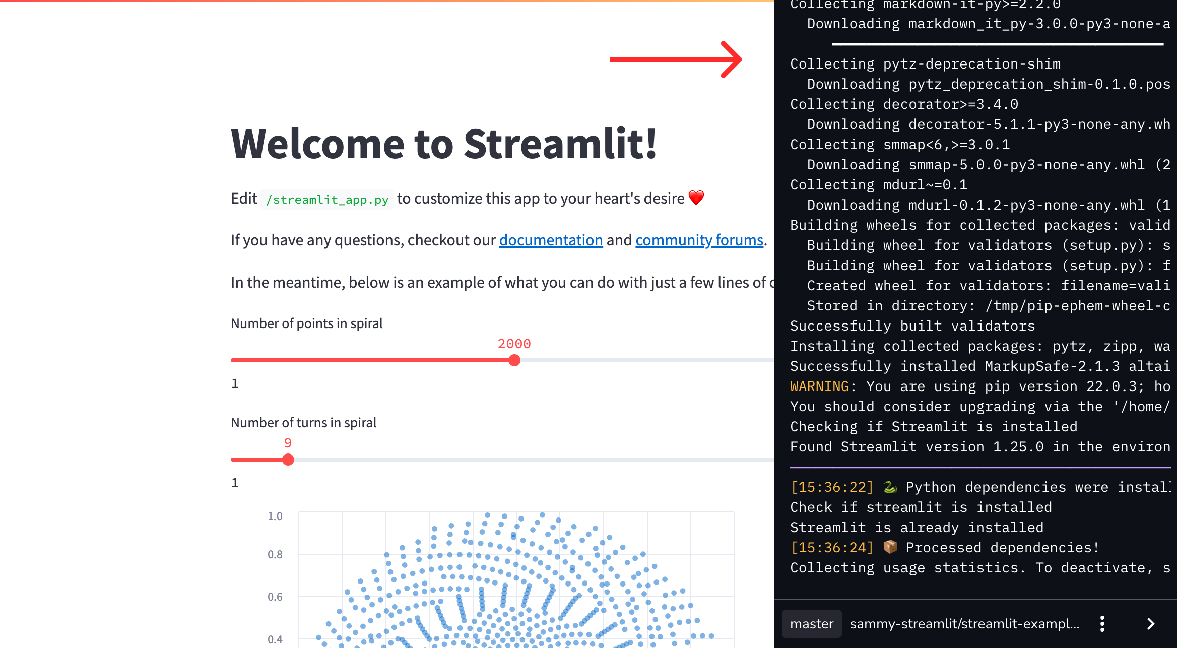 Streamlit Community Cloud 日志