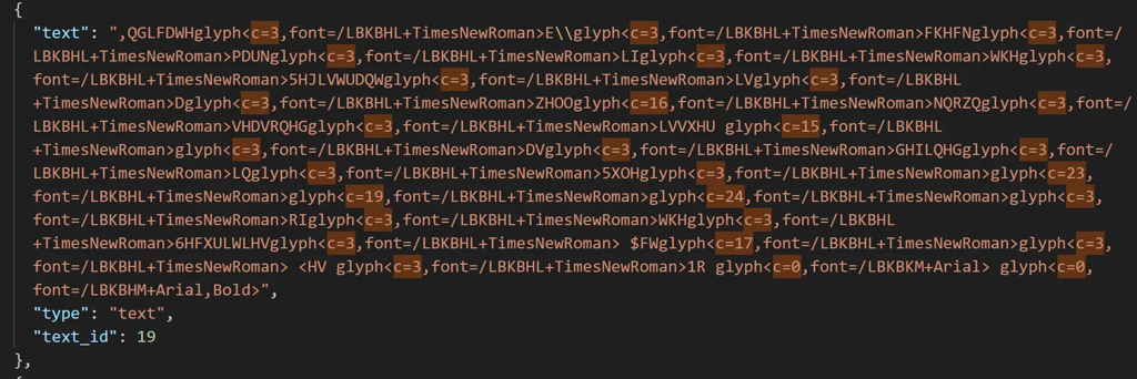 Font encoding issue example