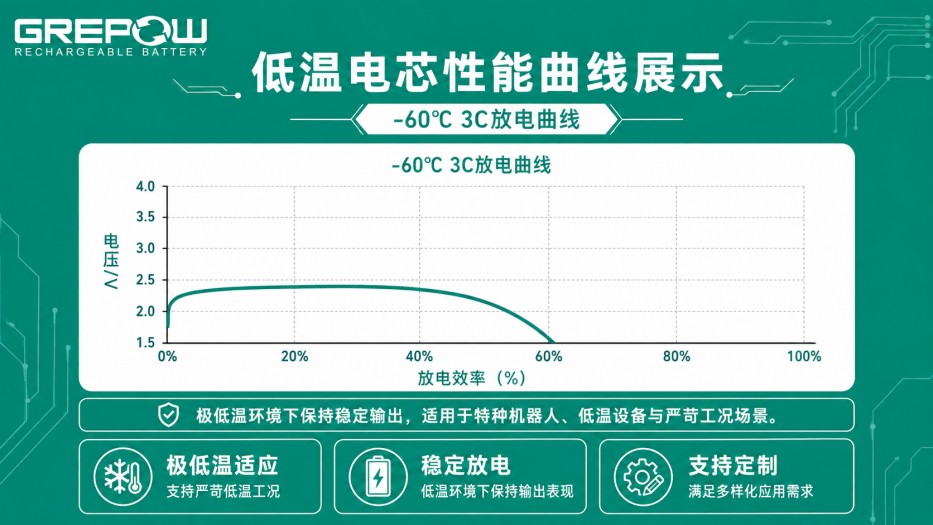 -60℃ 格瑞普低温电芯性能曲线