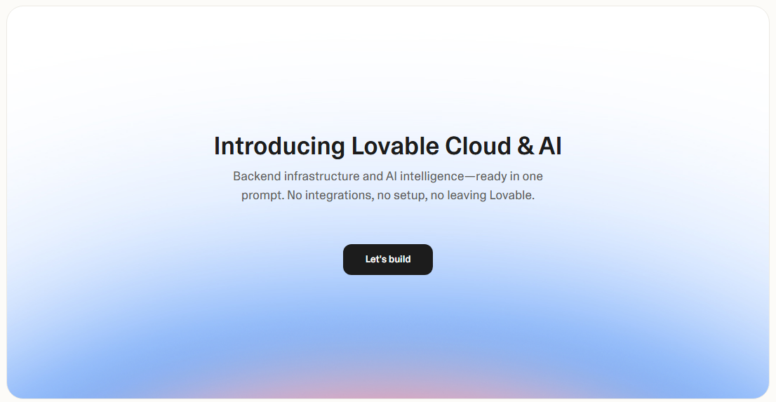 Lovable Cloud & AI