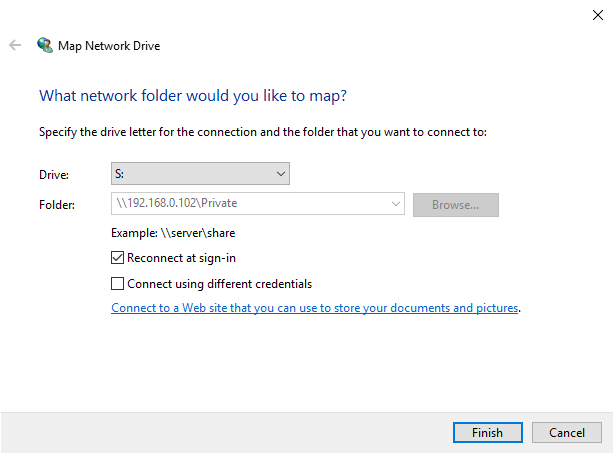 map network drive samba