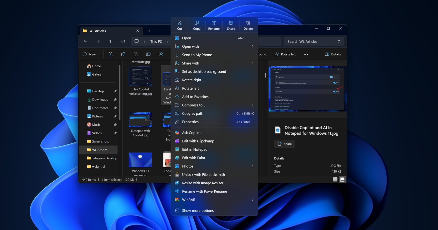 微软将允许用户从Windows 11文件资源管理器中移除“AI 动作”入口