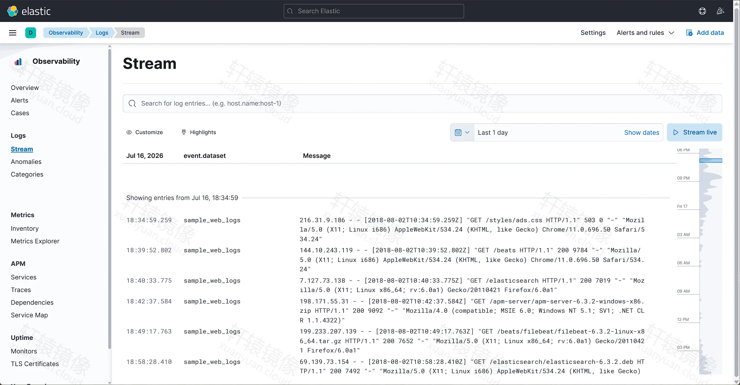 Observability Logs Stream