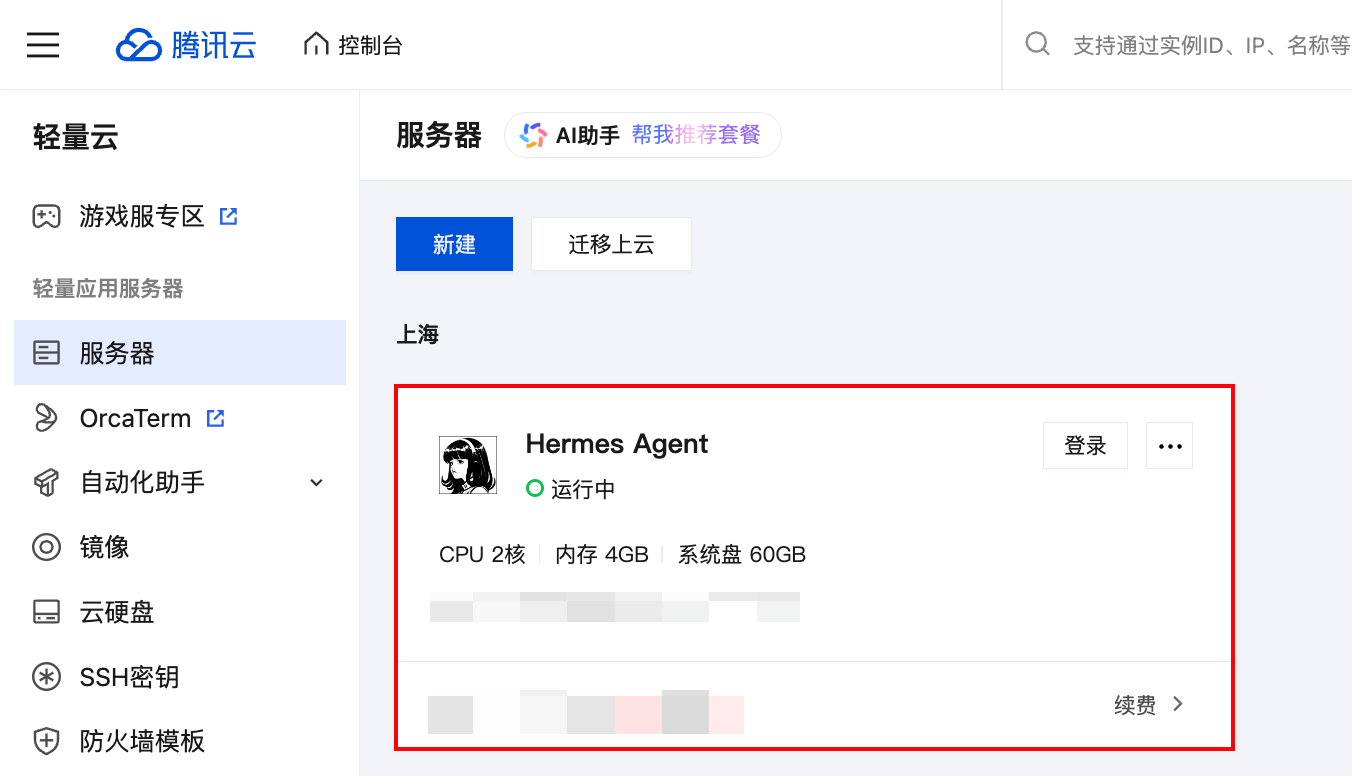 进入实例详情页