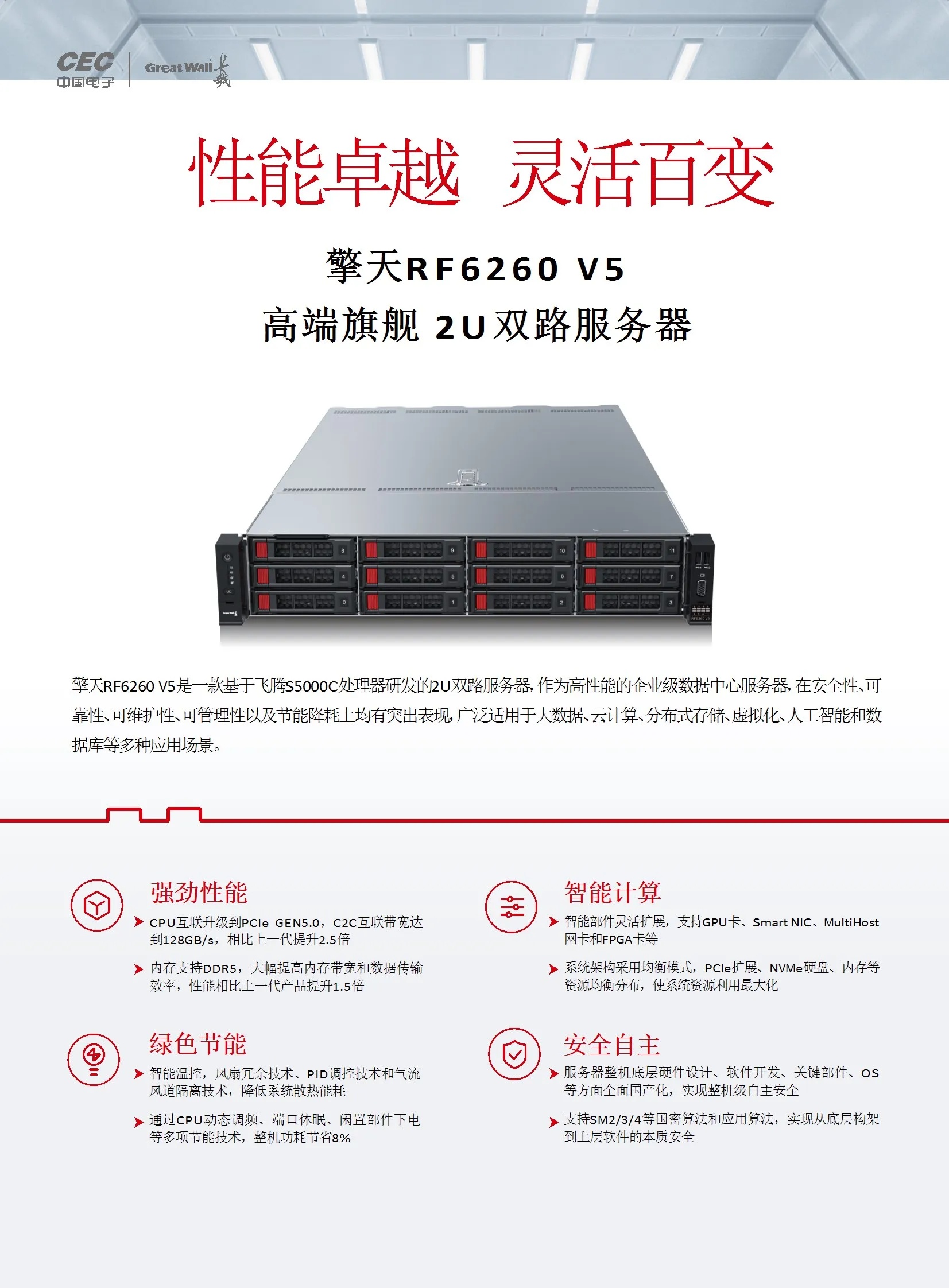 擎天RF6260 V5服务器AI一体机正面全景呈现设备整体设计_2