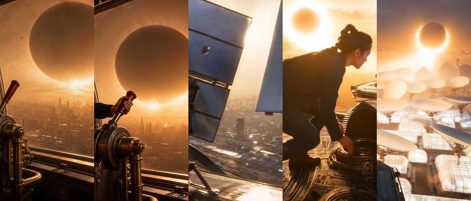 原创科幻短片晨星失锁五联电影画面封面